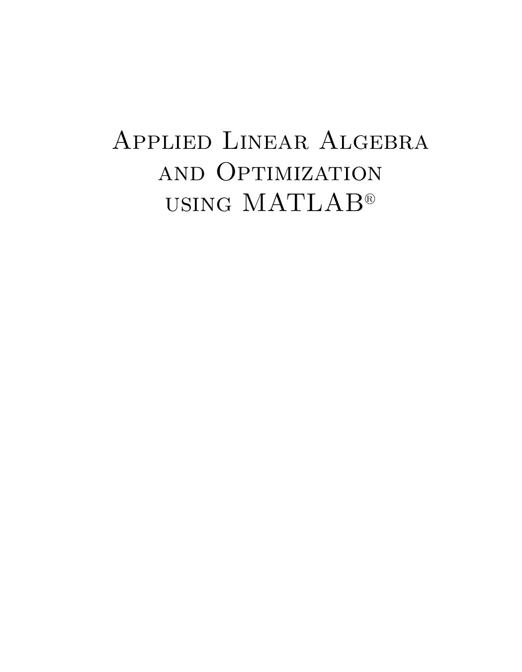 appliedlinearalgebraandoptimizationusingmatlab